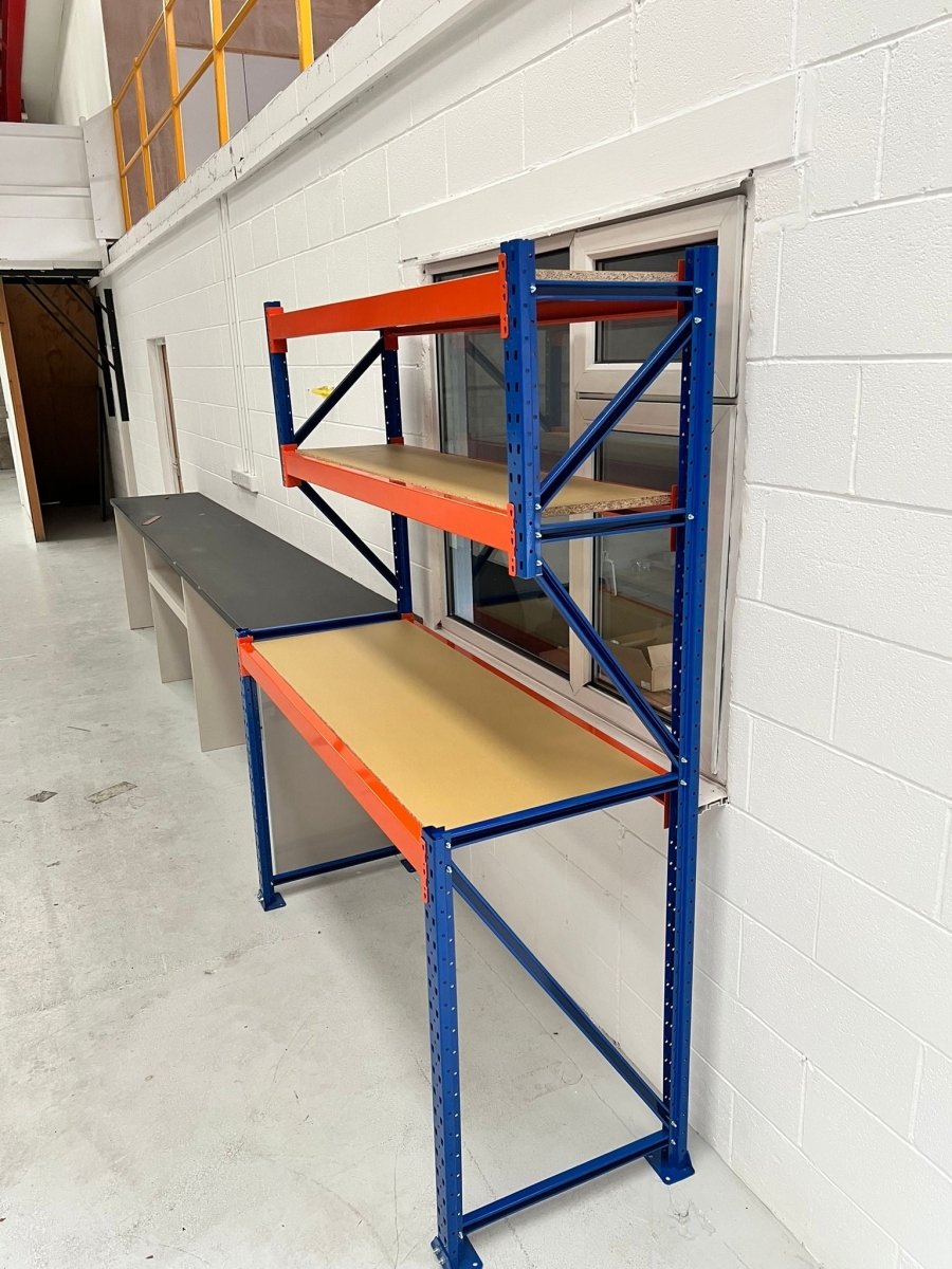4 Tier Heavy Duty Packing Workbench 2000mm h x 600mm d x 2100mm w - Warehouse Storage Products