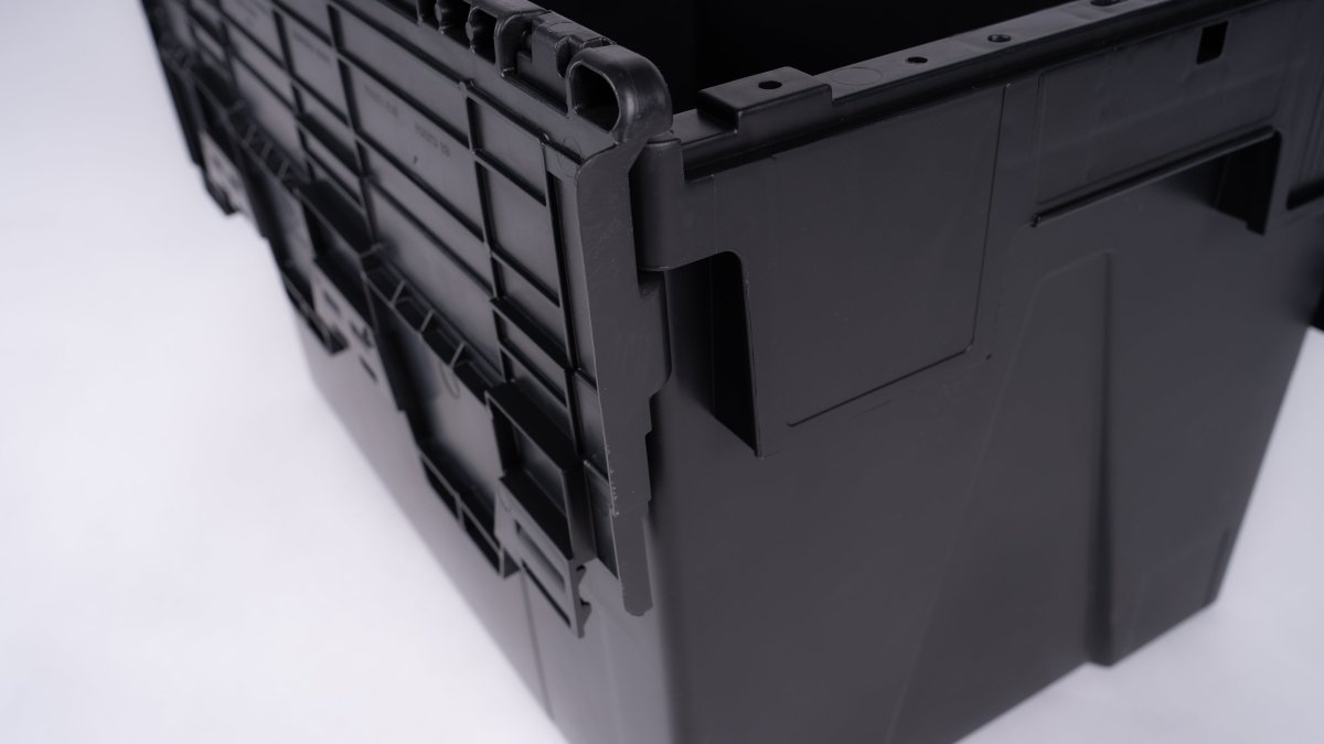 Attached Lid Nested Euro Storage Container 600mm x 400mm - Warehouse Storage Products