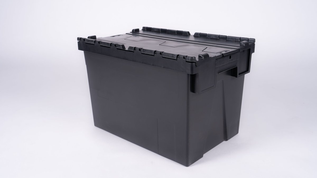 Attached Lid Nested Euro Storage Container 600mm x 400mm - Warehouse Storage Products