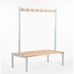 Double Sided Wooden Coat Gym School Changing Bench - Warehouse Storage Products