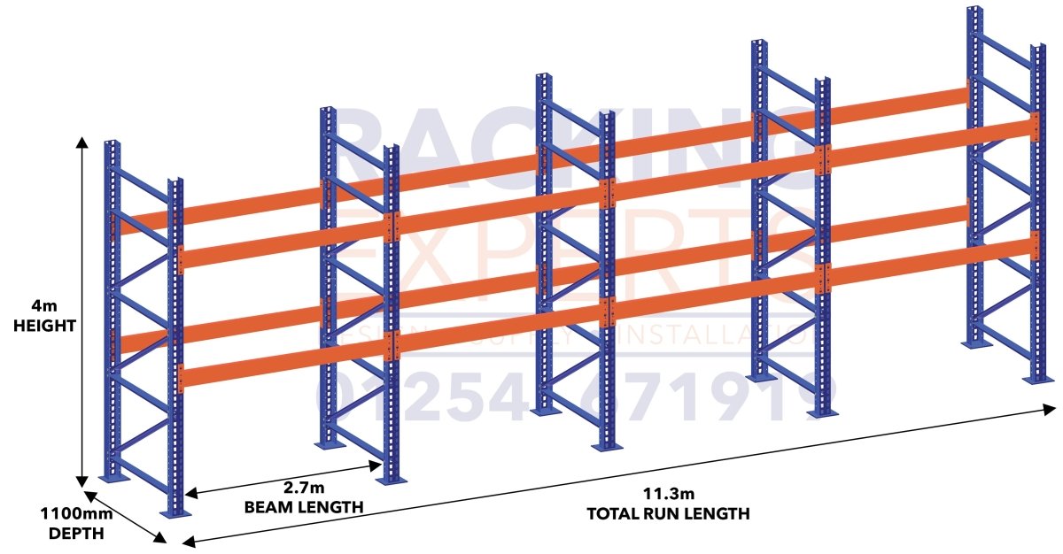 Heavy Duty 4m High Pallet Racking plus Various Number of Levels - Warehouse Storage Products