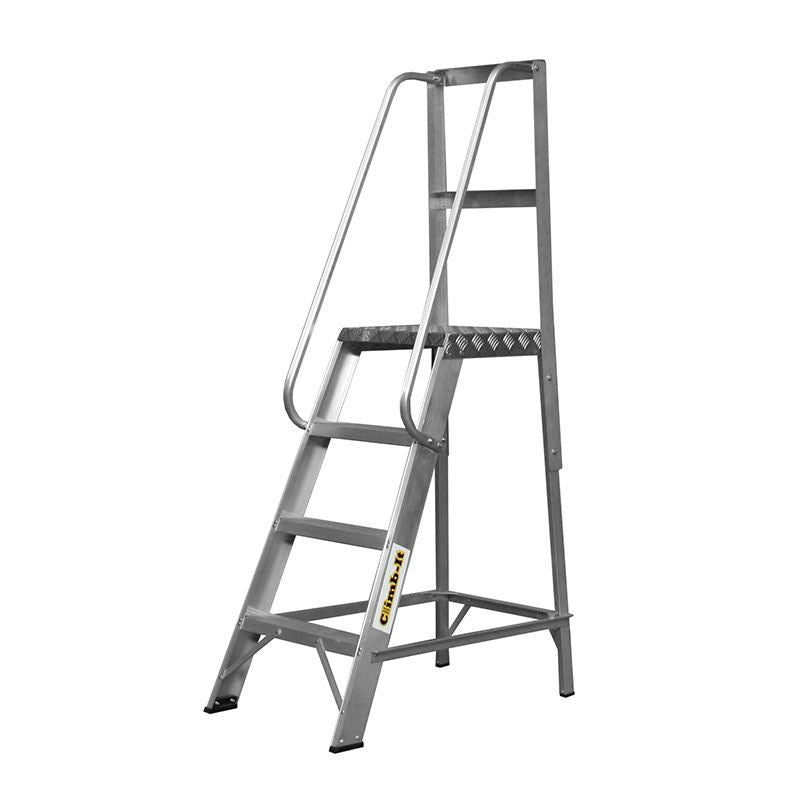 Climb-It Aluminium Library Steps (Without Handrails) - Warehouse Storage Products