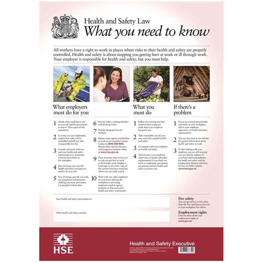 Health & Safety Law Poster - Warehouse Storage Products