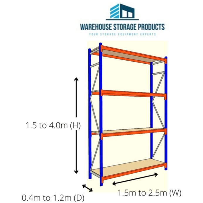 Longspan Racking 4 Shelf Starter Bay 1.5m (H) - Warehouse Storage Products
