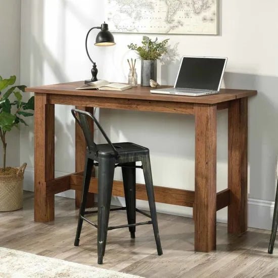 Premium Office Counter Height Work Bench (Oak, Chestnut & Walnut) - Warehouse Storage Products