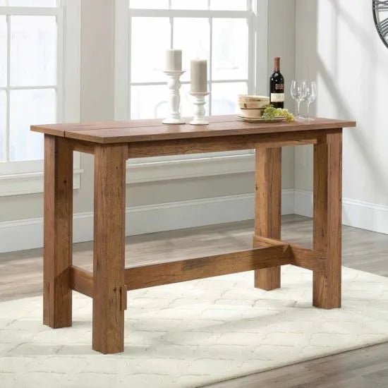 Premium Office Counter Height Work Bench (Oak, Chestnut & Walnut) - Warehouse Storage Products