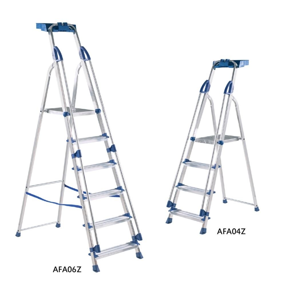 Professional Aluminium Folding Steps with Tool Tray - Warehouse Storage Products