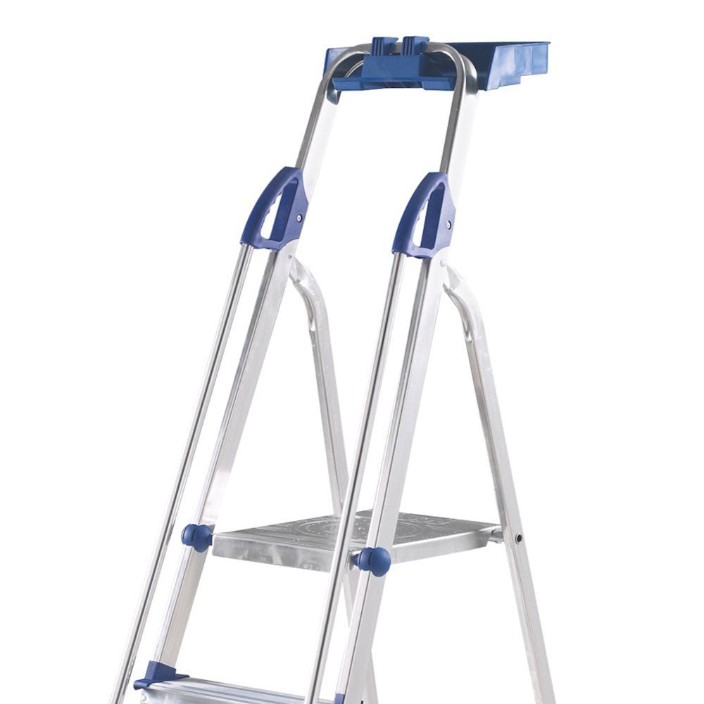 Professional Aluminium Folding Steps with Tool Tray - Warehouse Storage Products