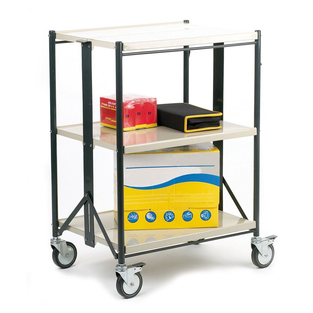 Steel Folding Shelf Trolley - Warehouse Storage Products