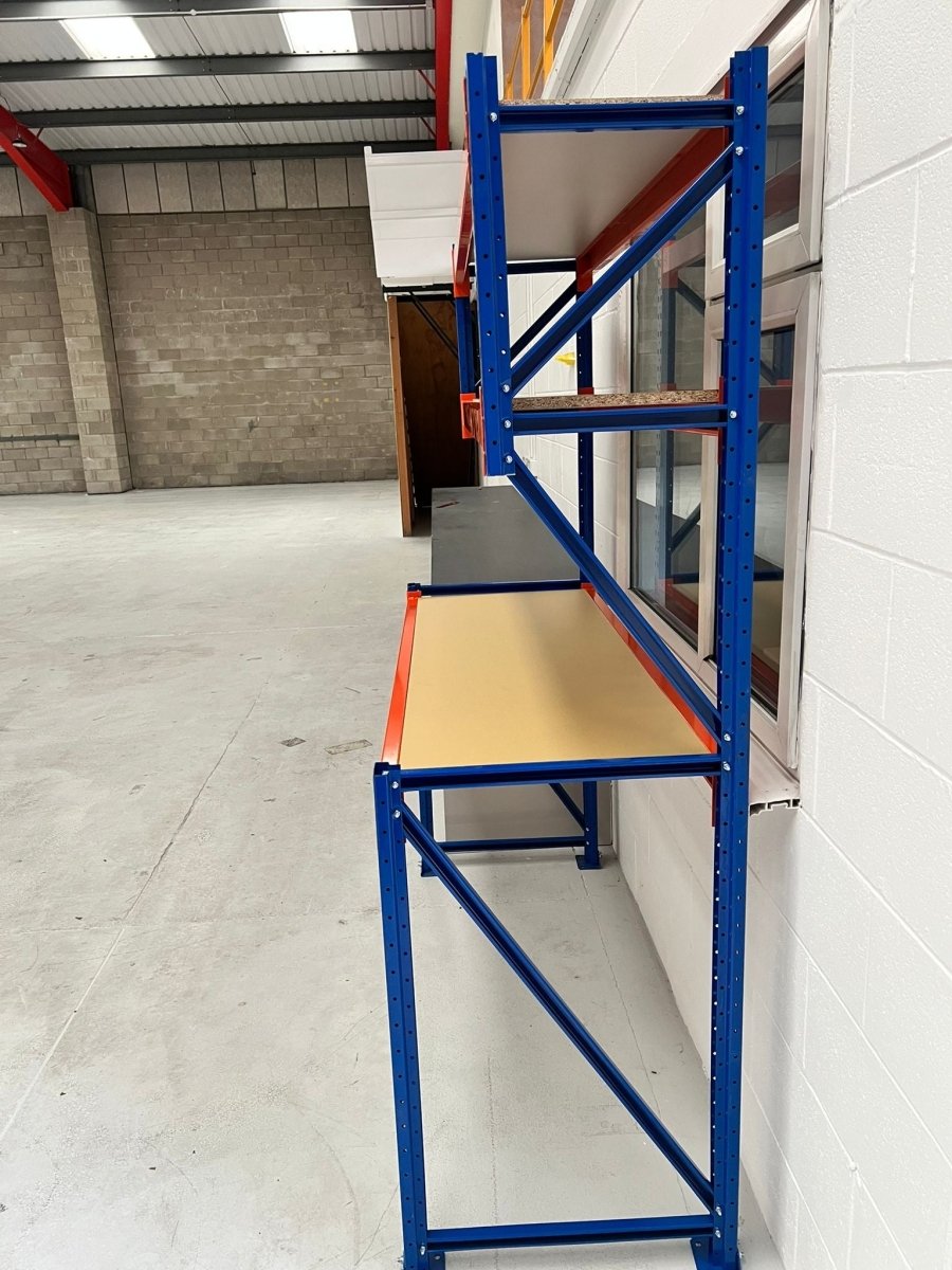 4 Tier Heavy Duty Packing Workbench 2000mm h x 600mm d x 2100mm w - Warehouse Storage Products