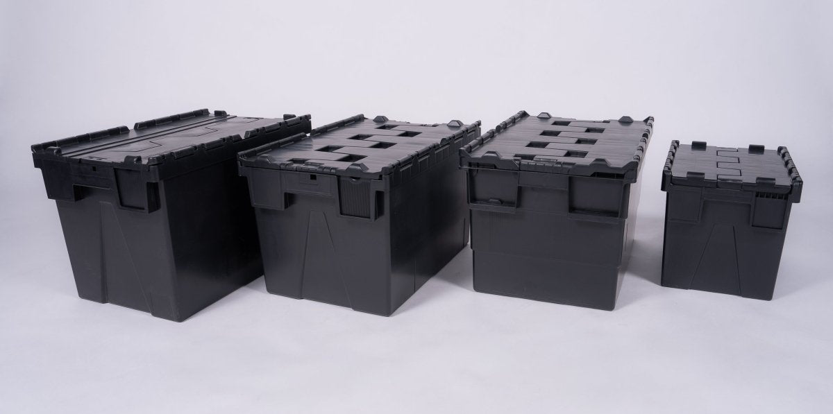 Attached Lid Nested Euro Storage Container 600mm x 400mm - Warehouse Storage Products