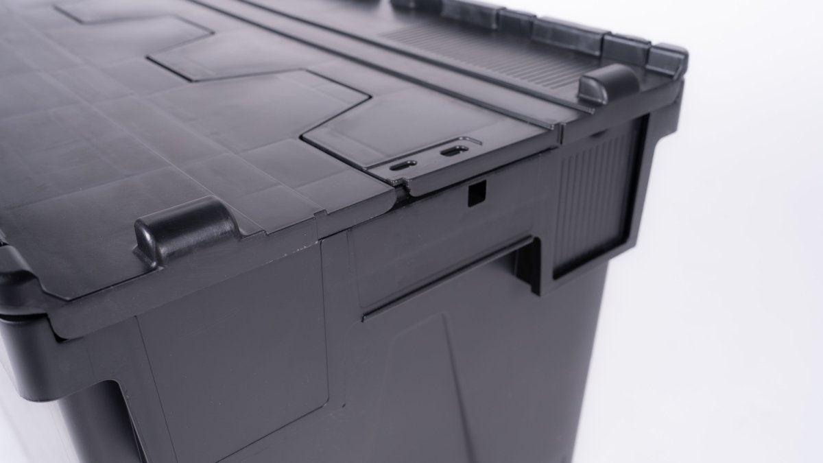 Attached Lid Nested Euro Storage Container 600mm x 400mm - Warehouse Storage Products