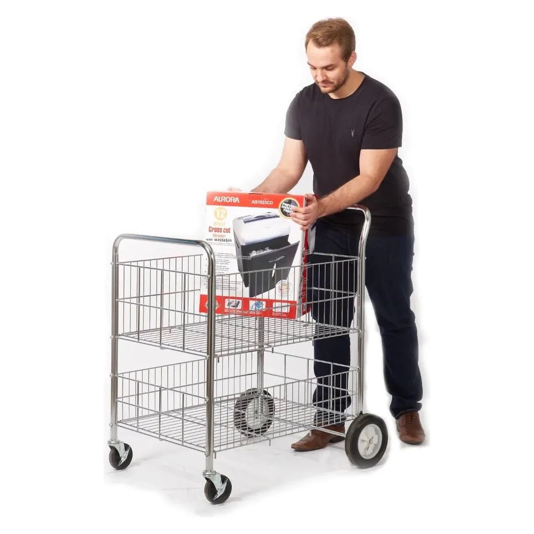 Chrome Plated Wire Tray Trolley - Warehouse Storage Products