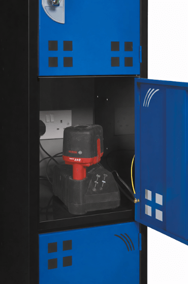 Express Tool Charging Lockers with Perforated Doors - Warehouse Storage Products