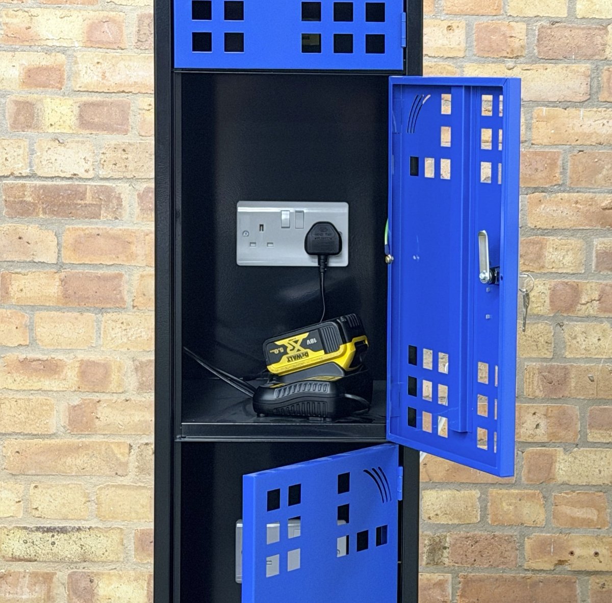 Express Tool Charging Lockers with Perforated Doors - Warehouse Storage Products