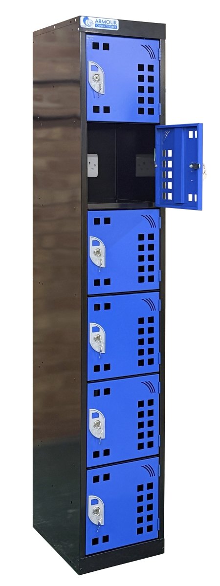 Express Tool Charging Lockers with Perforated Doors - Warehouse Storage Products