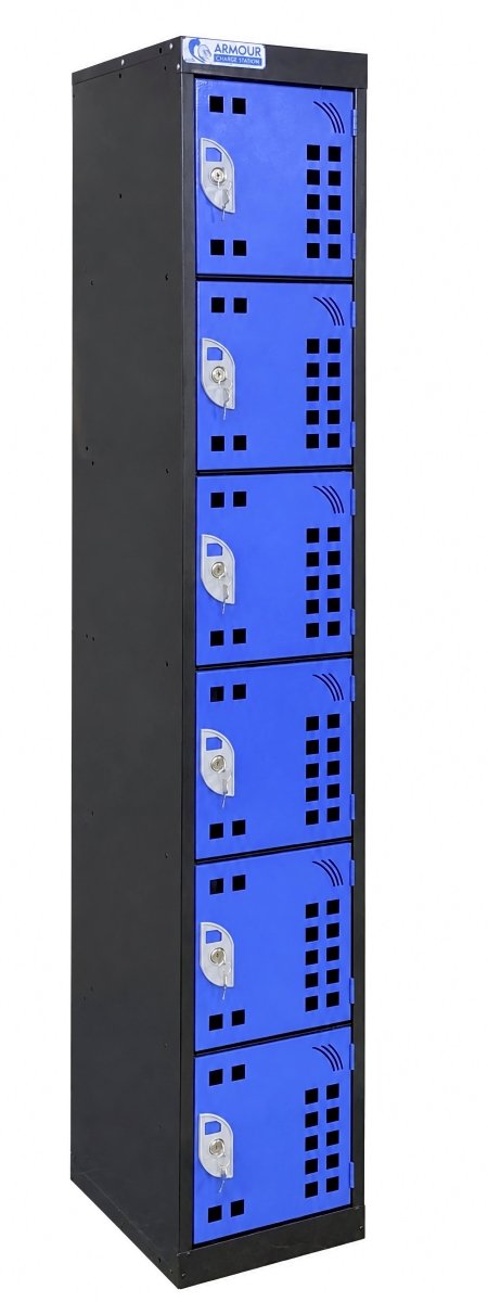 Express Tool Charging Lockers with Perforated Doors - Warehouse Storage Products