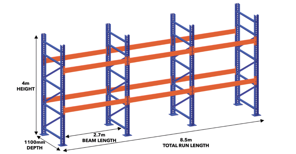 Heavy Duty 11m High Pallet Racking plus Various Number of Levels - Warehouse Storage Products