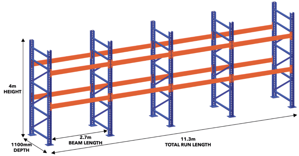 Heavy Duty 3m High Pallet Racking plus Various Number of Levels