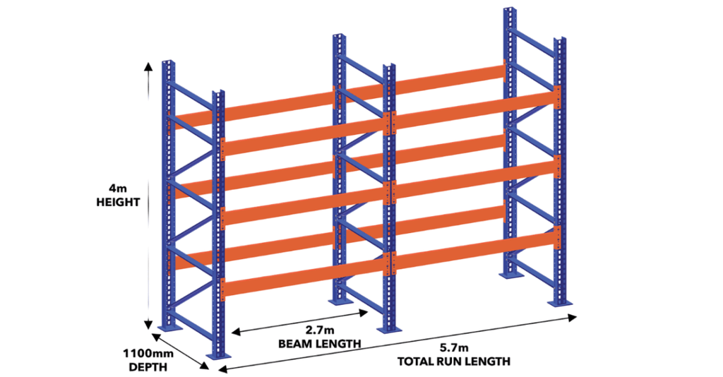 Heavy Duty 3m High Pallet Racking plus Various Number of Levels