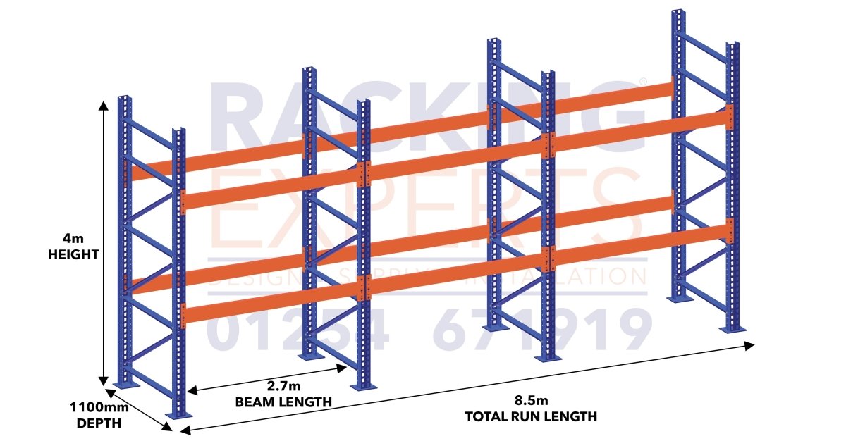 Heavy Duty 4m High Pallet Racking plus Various Number of Levels - Warehouse Storage Products