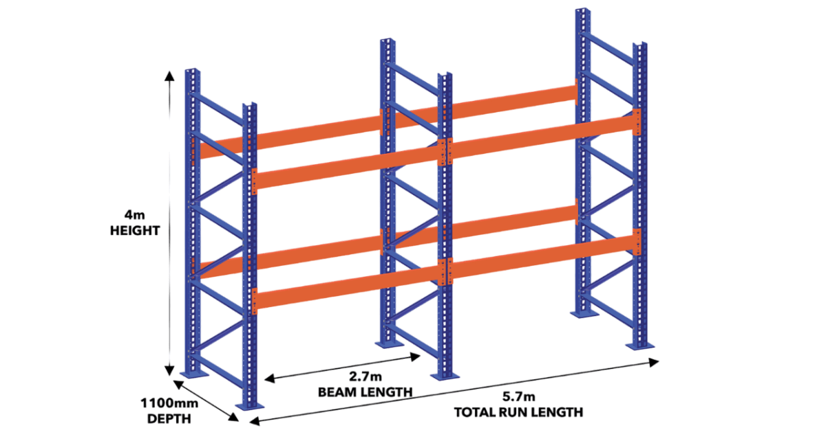 Heavy Duty 4m High Pallet Racking plus Various Number of Levels - Warehouse Storage Products