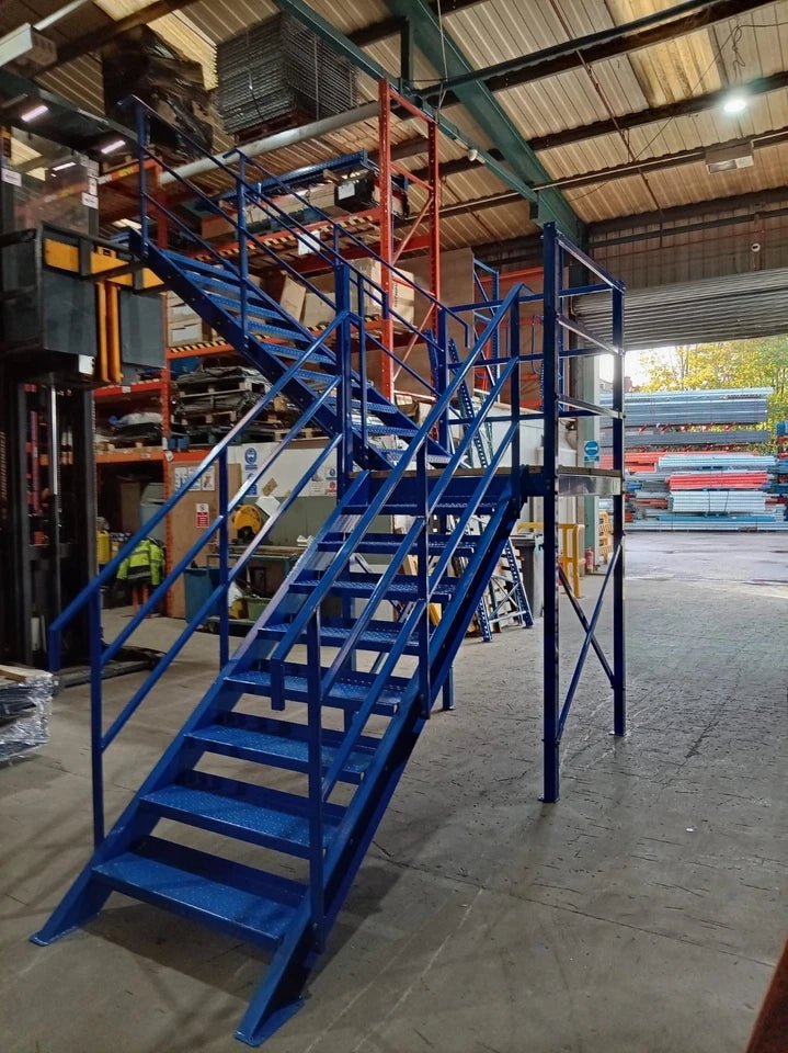 New Heavy Duty Mezzanine Steel Staircase Steps Platform 3540mm - Warehouse Storage Products