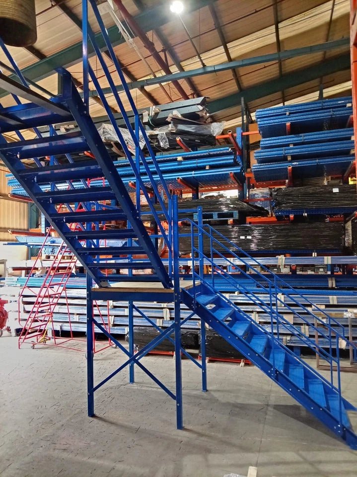 New Heavy Duty Mezzanine Steel Staircase Steps Platform 3540mm - Warehouse Storage Products