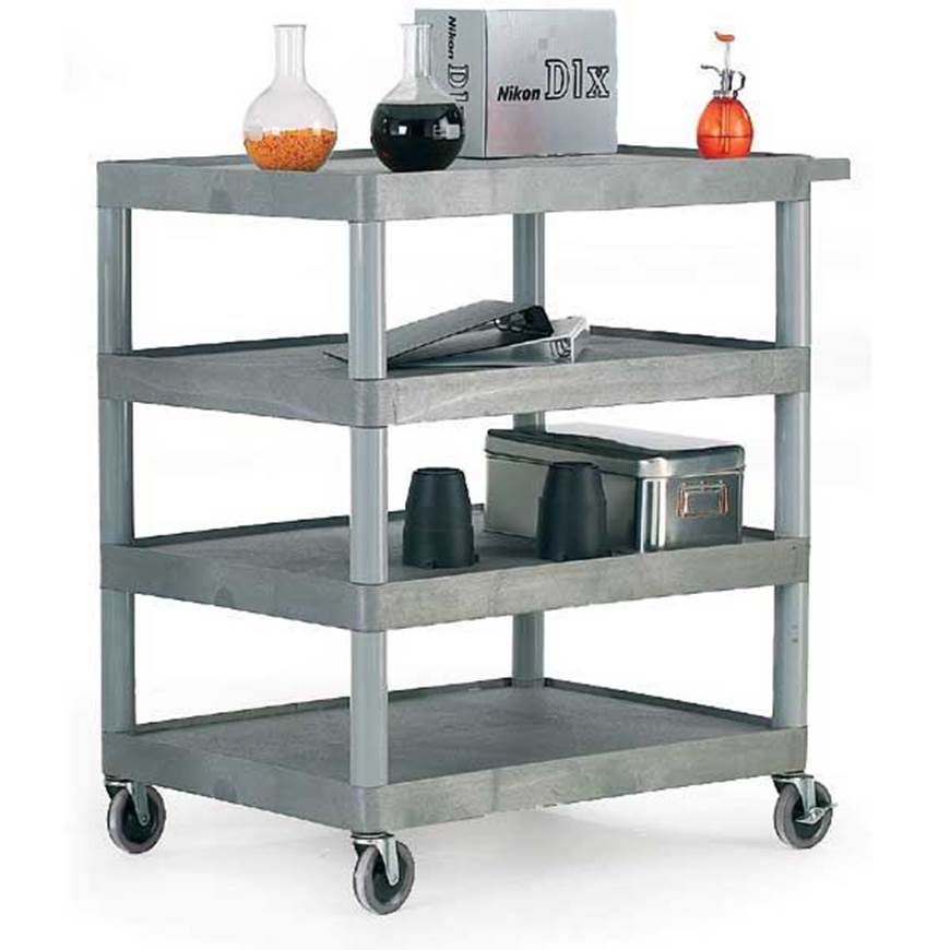 Large Grey 4 Shelf Trolley - Warehouse Storage Products