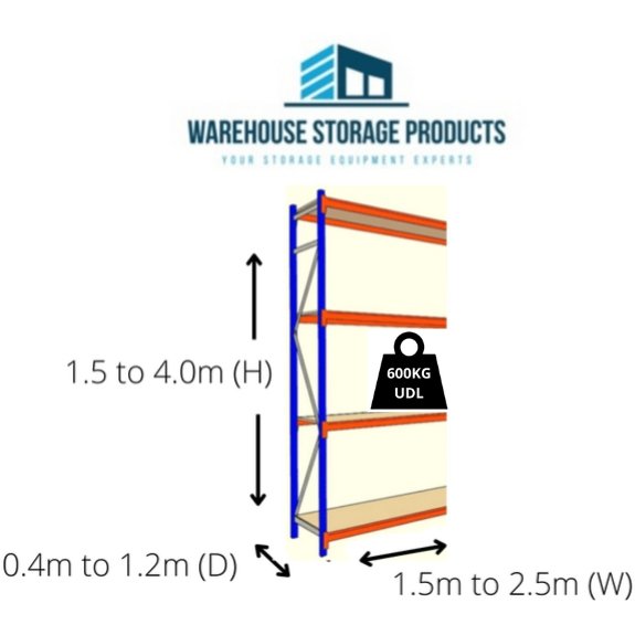Longspan Racking 4 Shelf Add-on Bay 2.0m (H) - Warehouse Storage Products