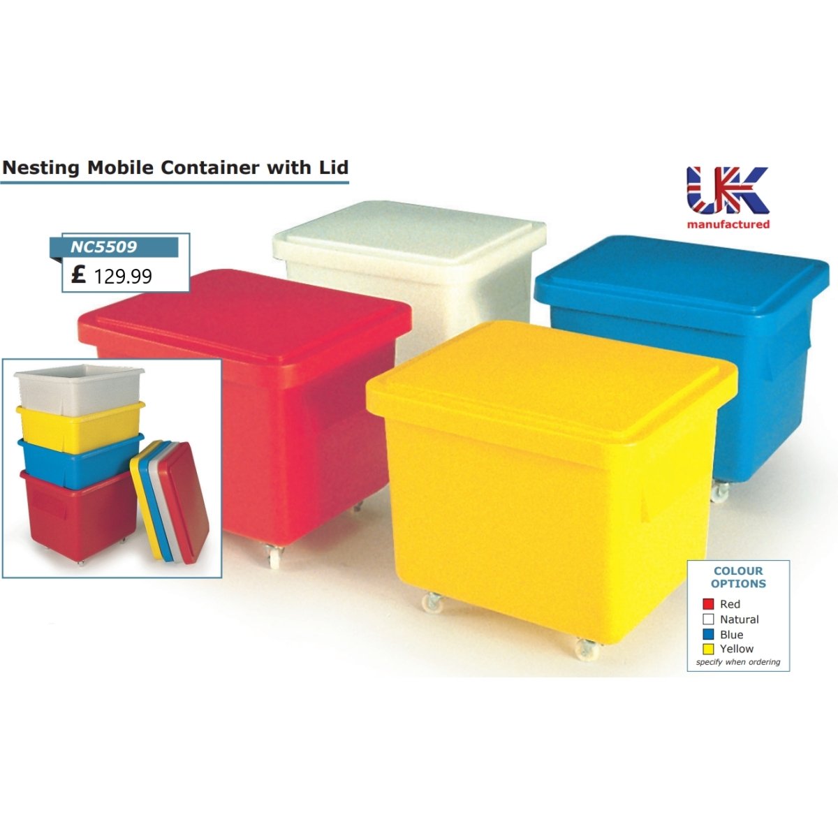 Nesting Mobile Container With Lid - Warehouse Storage Products