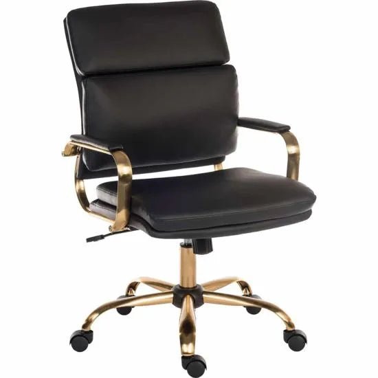 Office Vintage Executive Leather Look Chair Black - Warehouse Storage Products