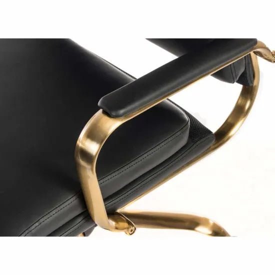 Office Vintage Executive Leather Look Chair Black - Warehouse Storage Products