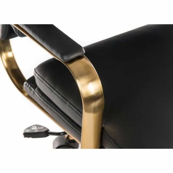 Office Vintage Executive Leather Look Chair Black - Warehouse Storage Products