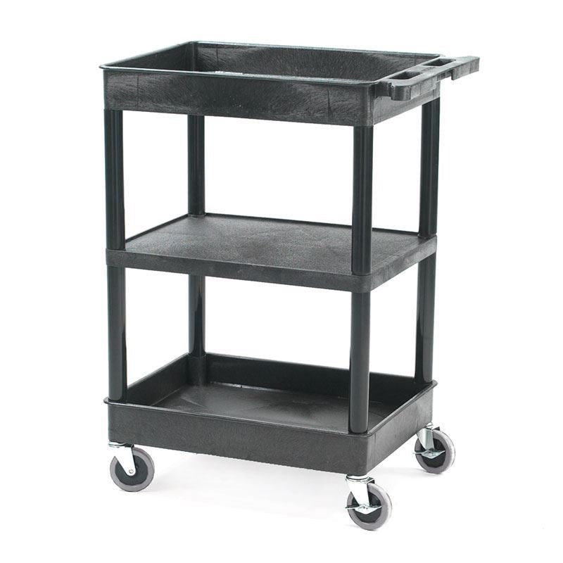 Plastic 3-Tier Multi-Purpose Trolleys - Warehouse Storage Products