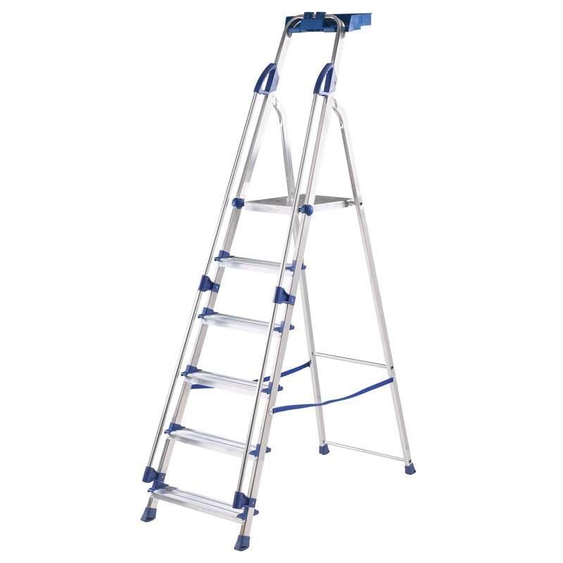 Professional Aluminium Folding Steps with Tool Tray - Warehouse Storage Products