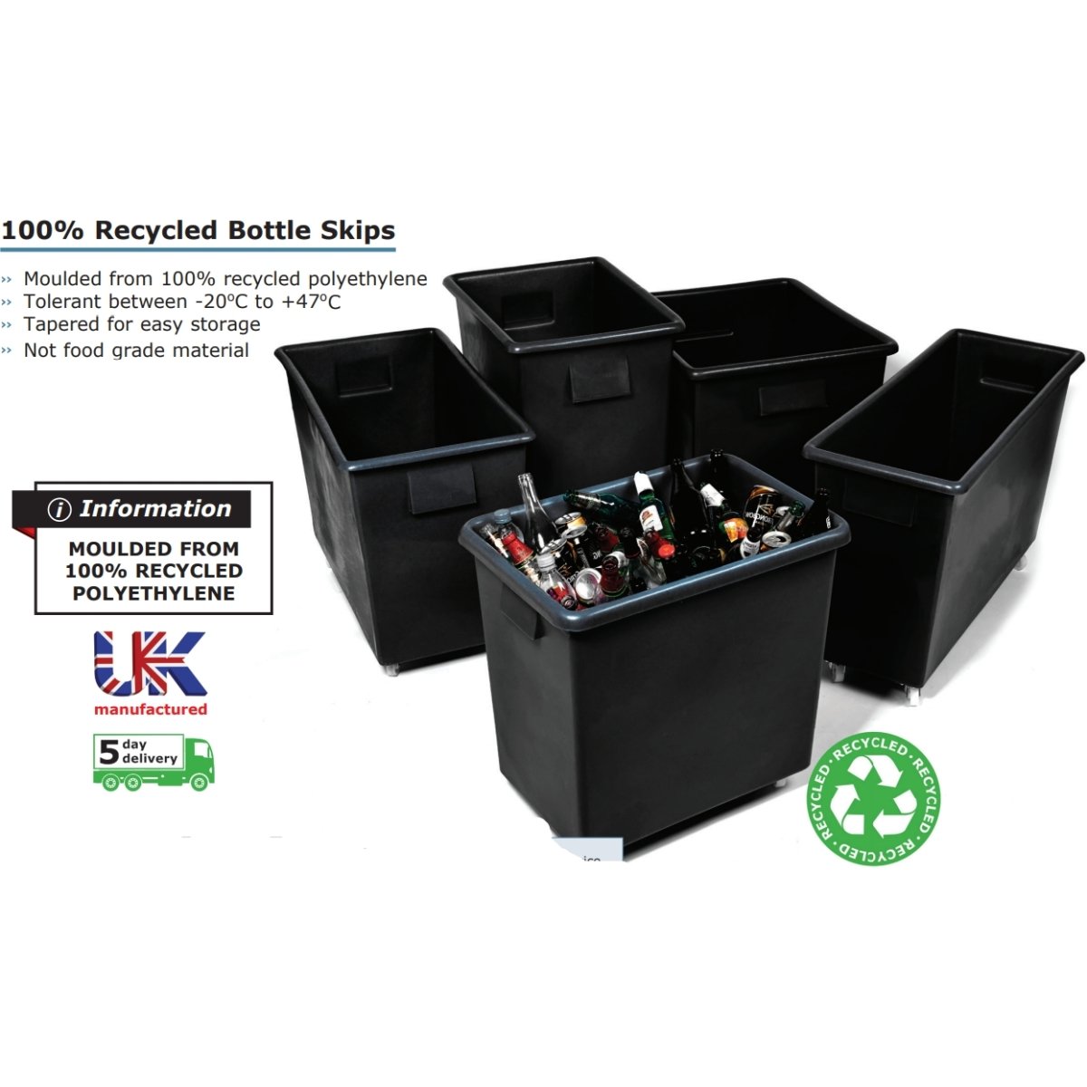 Recycled Bottle Skips - Warehouse Storage Products