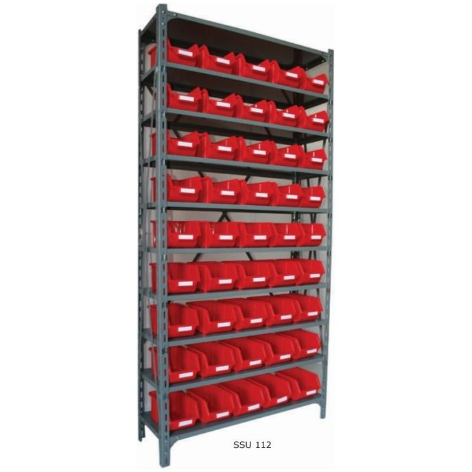 Shelf Unit with Storage Bins - Warehouse Storage Products