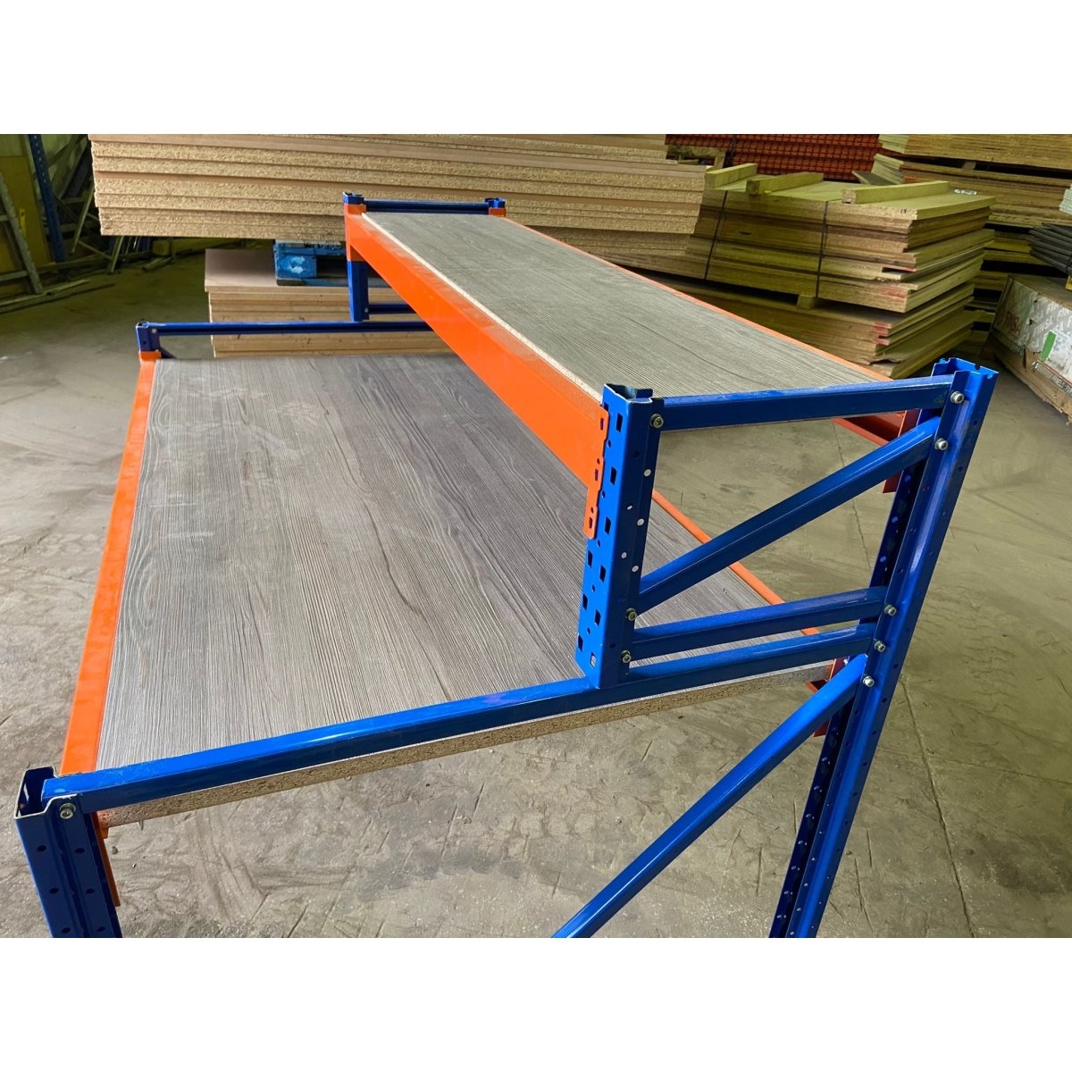 WSP's 2 Tier Heavy Duty Workstation With Chipboard Shelves - Warehouse Storage Products
